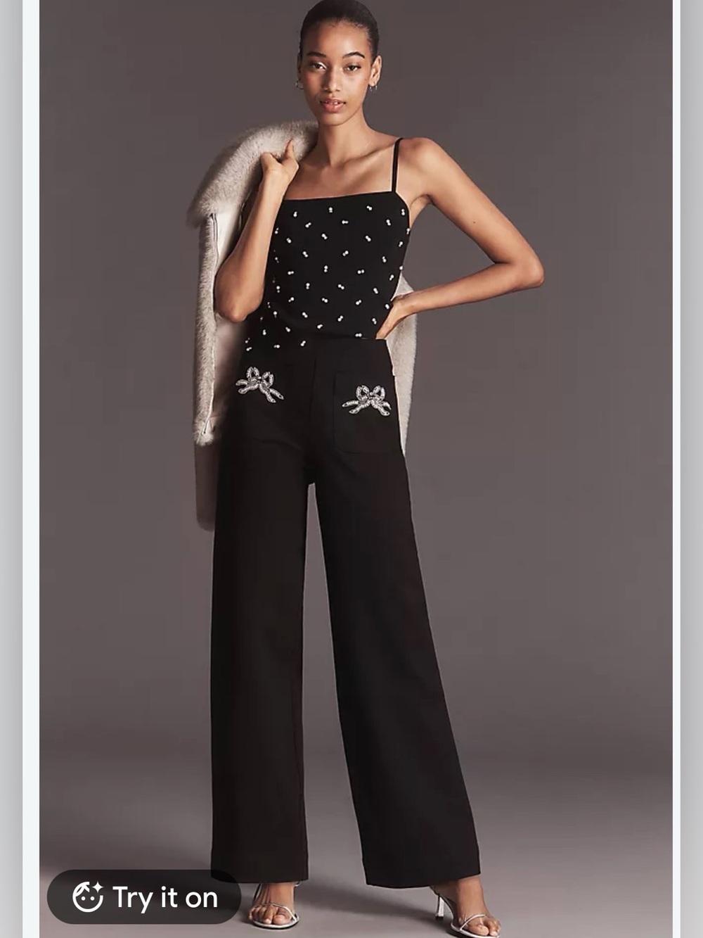 Maeve Colette Embroidered High-Rise Wide-Leg Full-Length Pants 29P